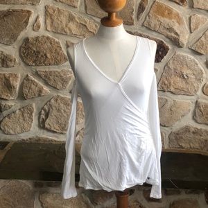 White Cold Shoulder Top